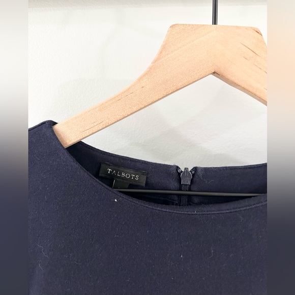 Talbots Nautical Stripe Peplum Top Navy Size Medium - Picture 5 of 6